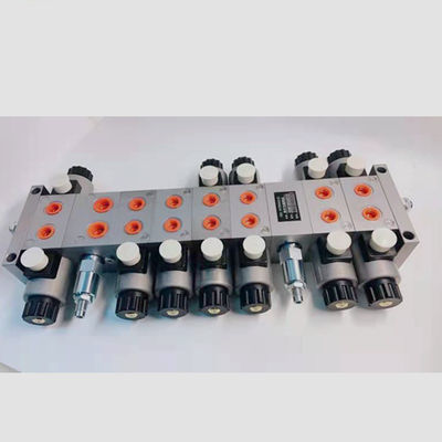 24V tahan lama 6 Bank Hydraulic Valve Manifold untuk Solenoid Valve Steel Block