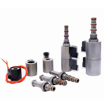 Plug In 5 Port 3 Way Solenoid Valve Hydraulic 12V / 24V Dengan Konektor Ganda