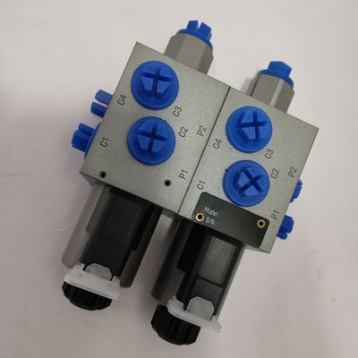 315Bar Industrial Hydraulic Valve 6 Way 2 Posisi Double Solenoid Valve